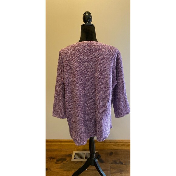 Croft & Barrow Sweater Crew Neck Plus Size 3X Purple Casual 100%  Cotton Classy - Picture 6 of 11